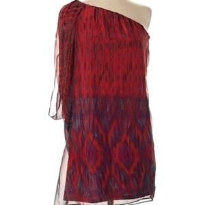 Rubber Ducky Productions Red Off Shoulder Size Small Wedding Guest Mini Dress